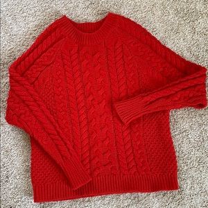 Aerie Cable Knit Crew Sweater